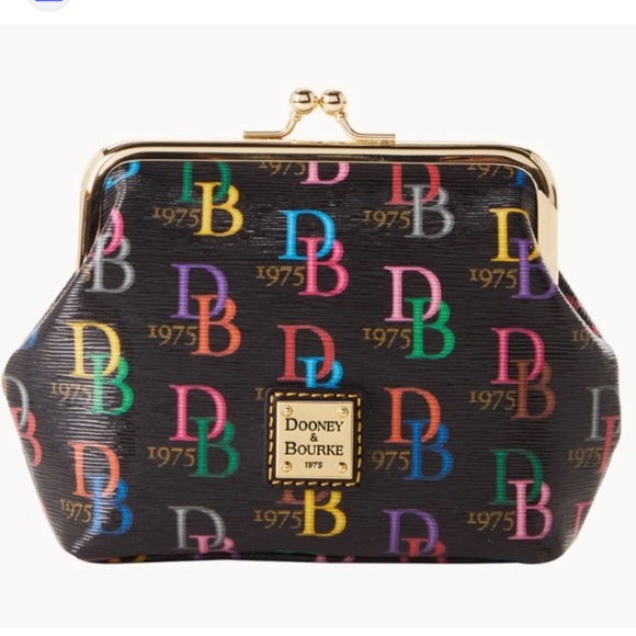 Dooney & Bourke Handbags - NWOT DOONEY & BOURKE MULTI COLOR LOGO KISS LOCK COIN PURSE LARGE